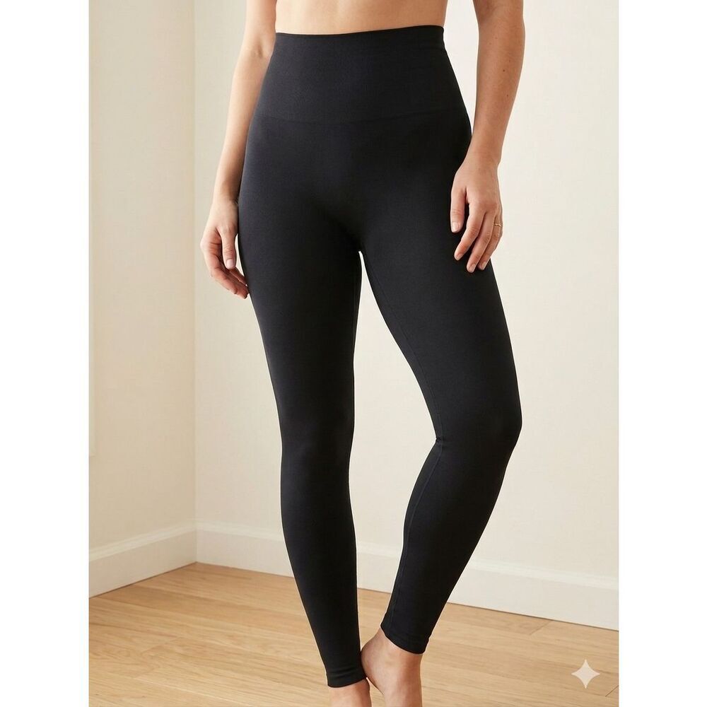 Spanx Look At Me Now Seamless Leggings Black XL High Waisted Shaping